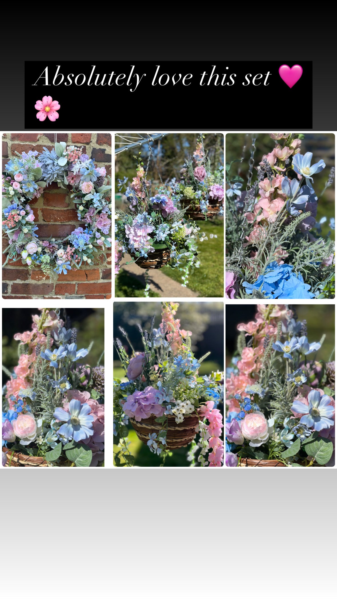 Tallulah hanging baskets & wreath