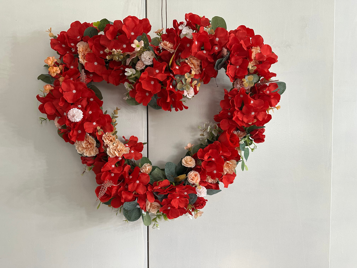 Heart shaped red wreath