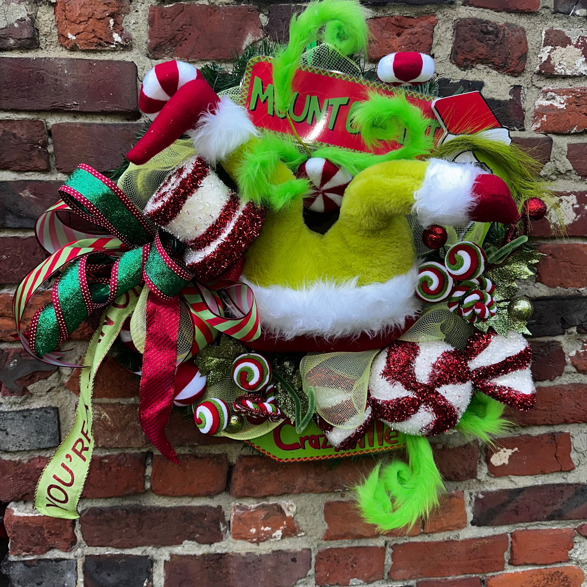 Grinch green monster wreath 60cm