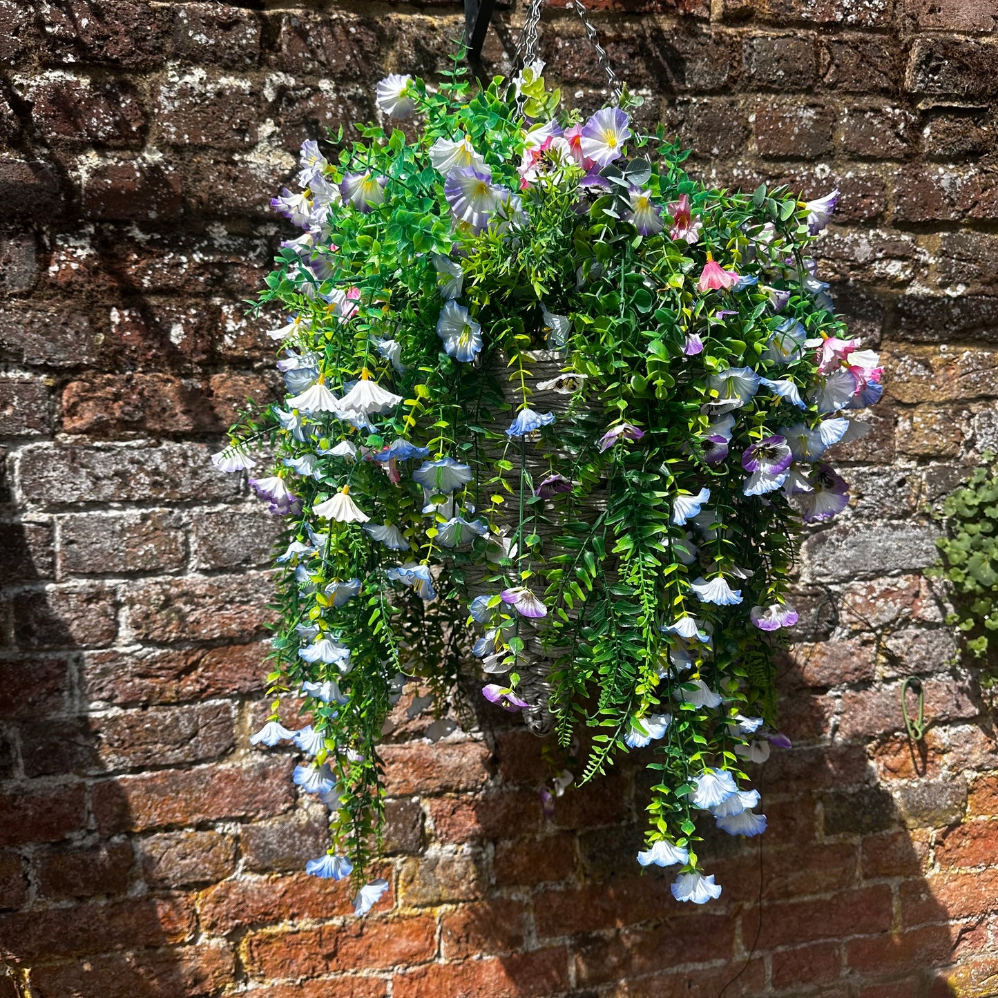 14” Pretty pastels hanging basket