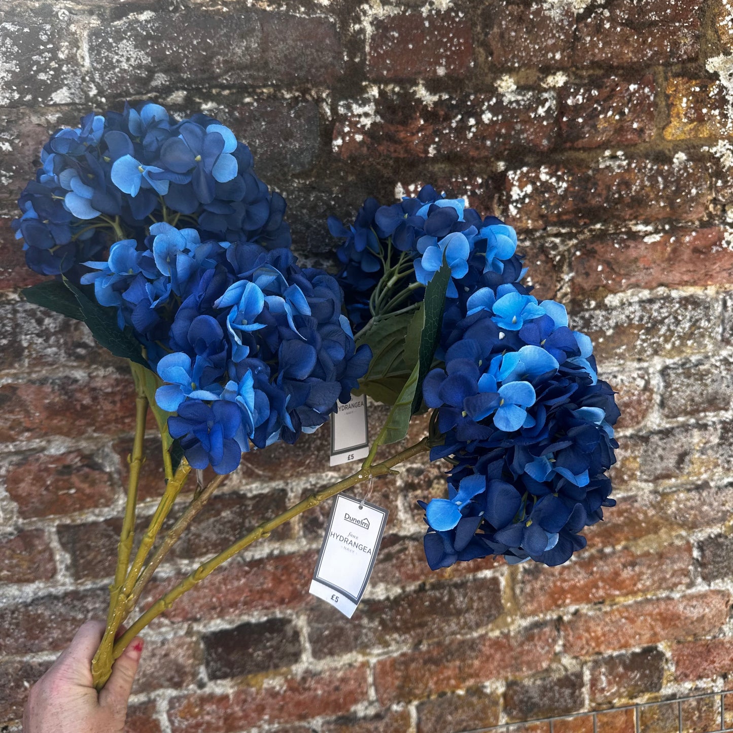 4 NEW Dunelm Blue Hydrangeas