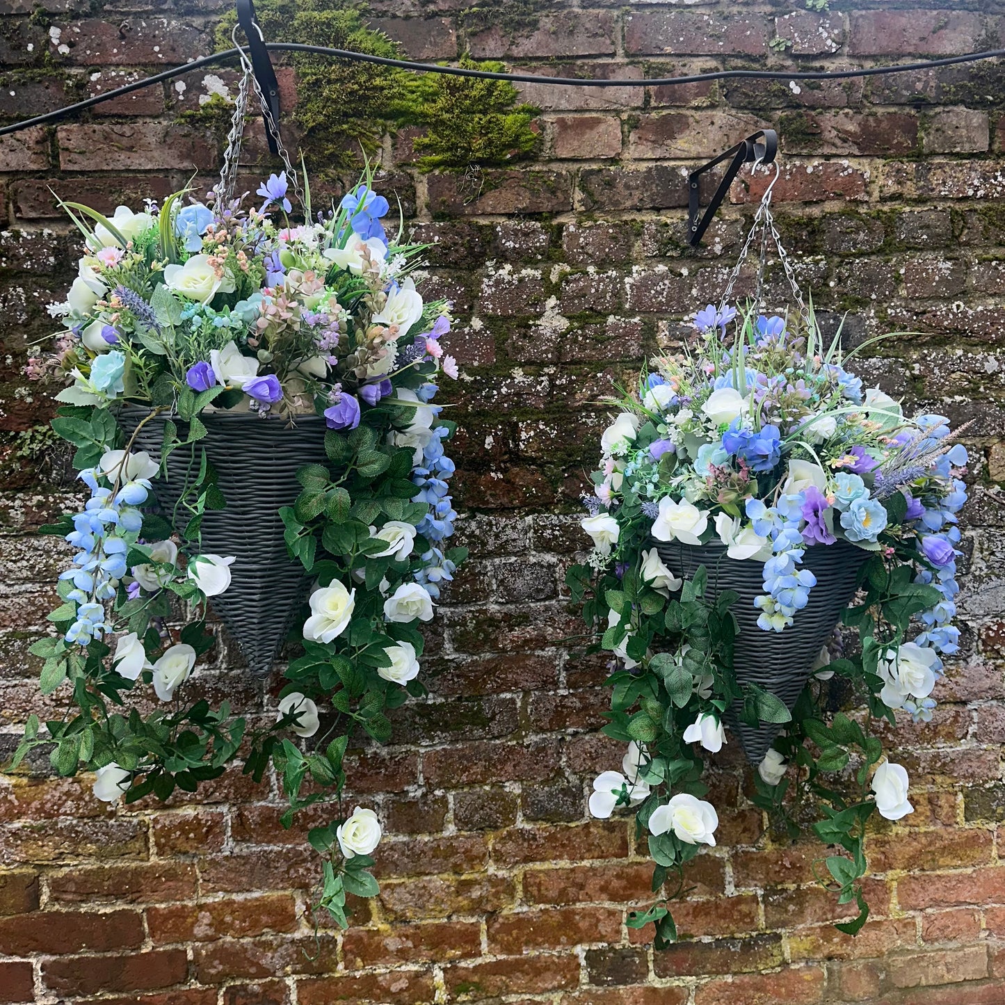 Pair of all year luxury hanging baskets 🩷