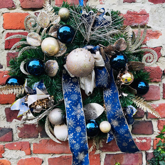 Brenda Royal Blue & Champagne wreath