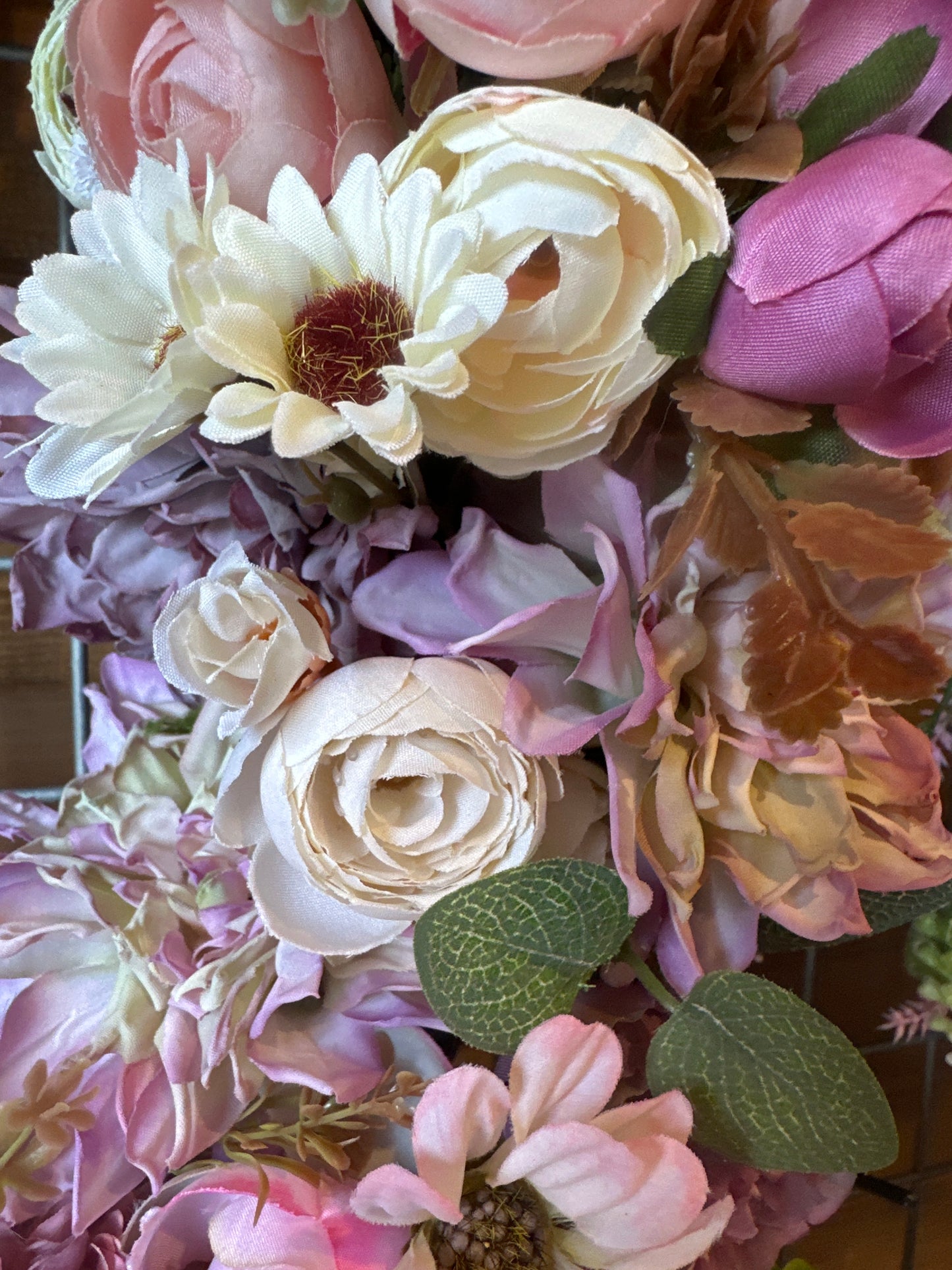 Jenna dusky pink floral wreath.