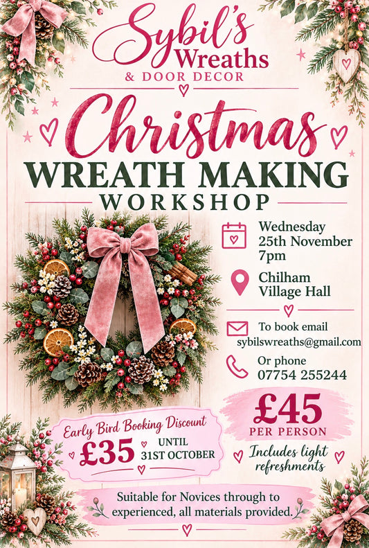Wreath Making early bird tickets 25th November. Chilham nr Canterbury