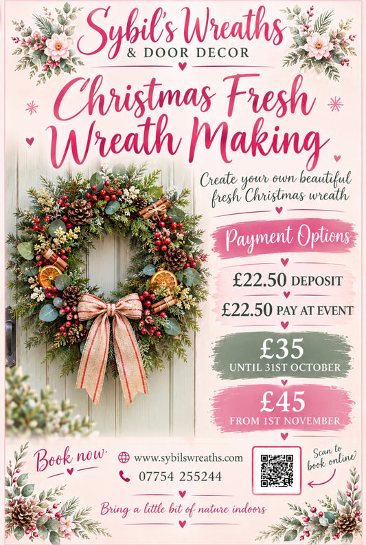 Wreath Making early bird tickets 25th November. Chartham near Canterbury