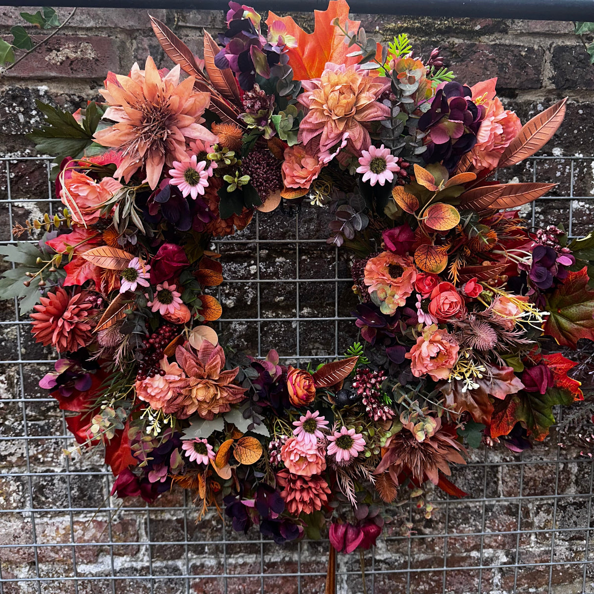 The Betsy 60cm multi season burnt orange & dusky pinks wreath