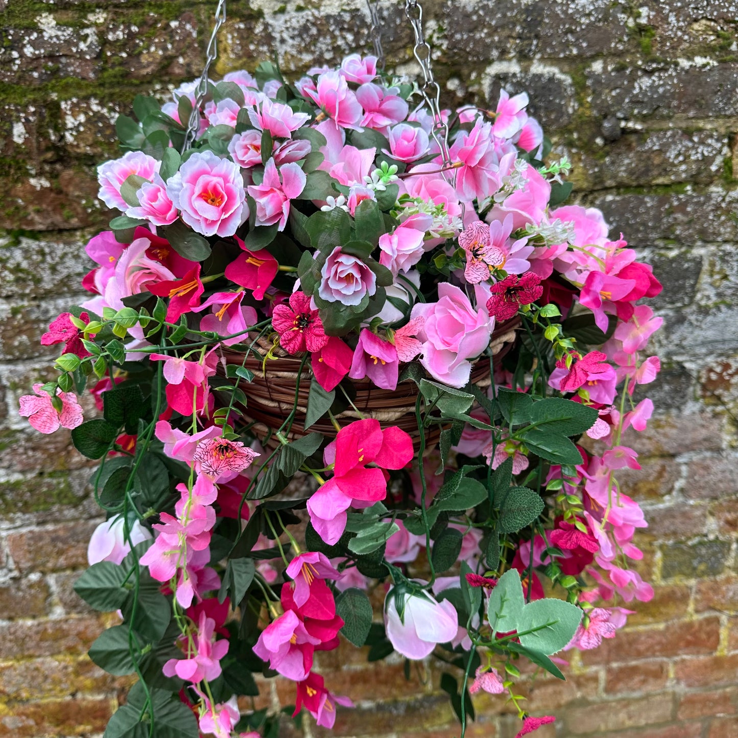 “Flirt” pinks hanging basket