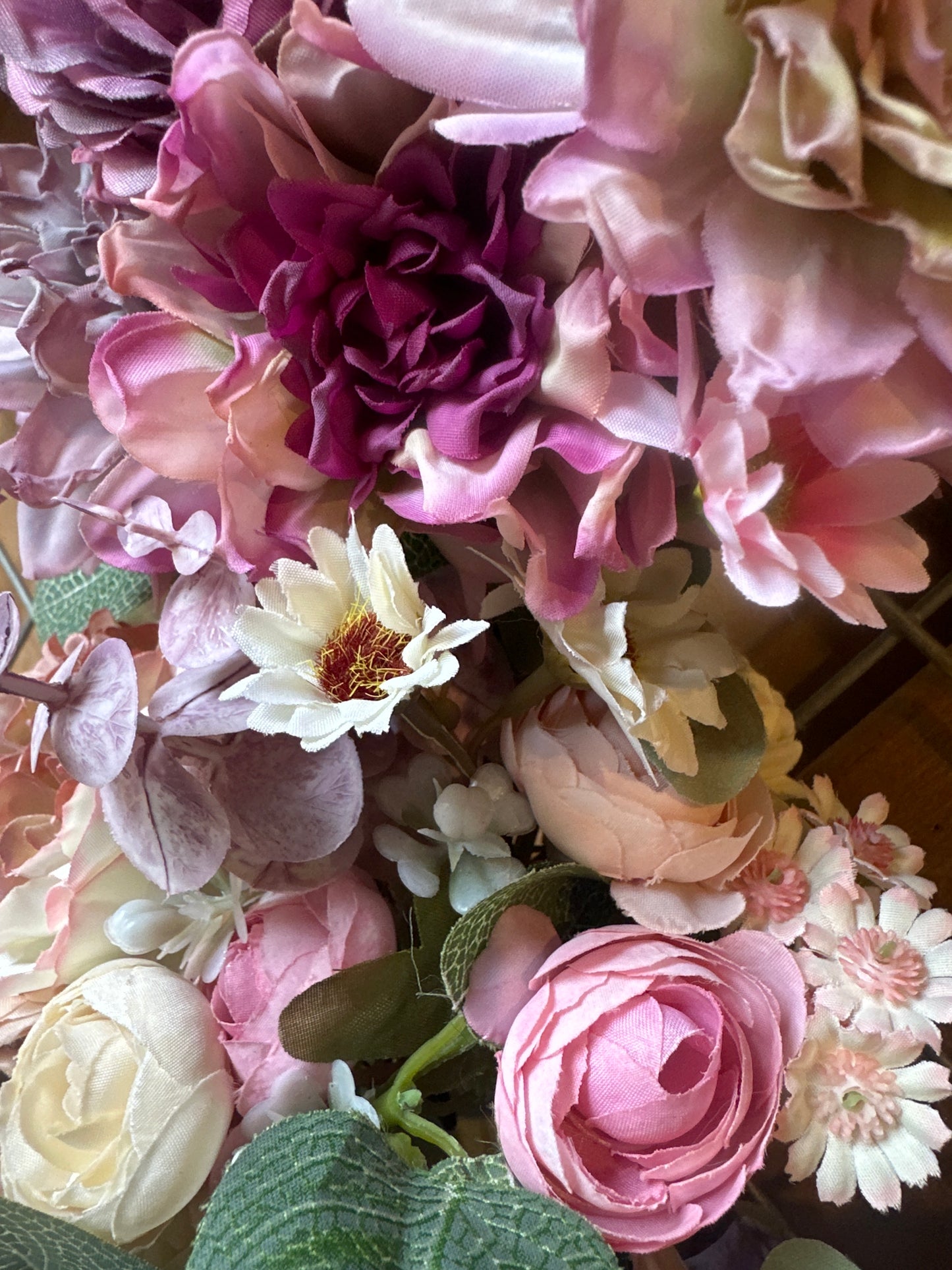 Jenna dusky pink floral wreath.