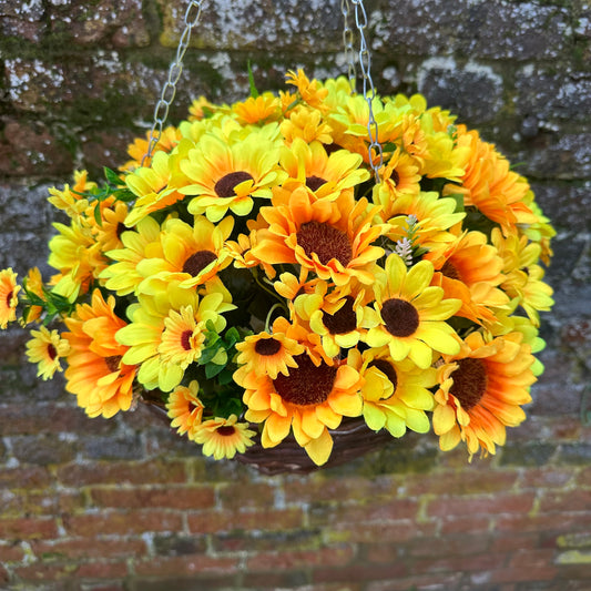 “Sunny” Yellow hanging basket