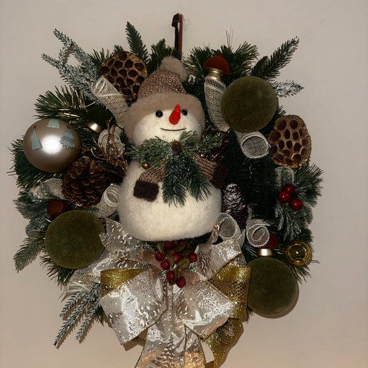Fergus the frosty snowman wreath