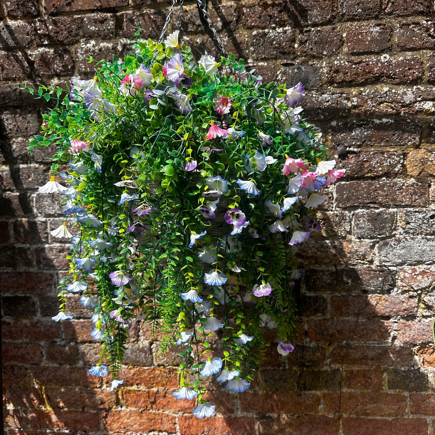 14” Pretty pastels hanging basket