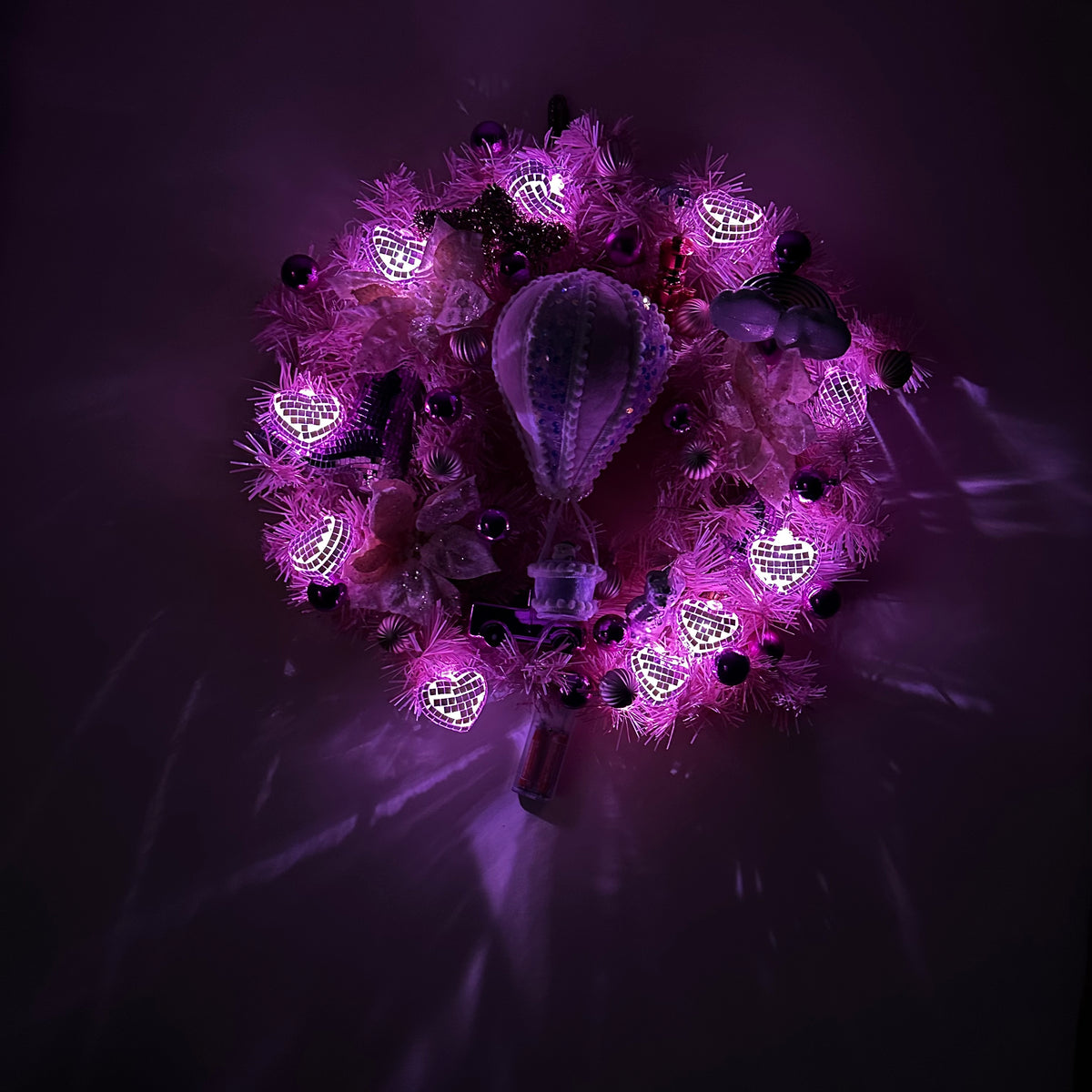 Chrystal pink light up wreath