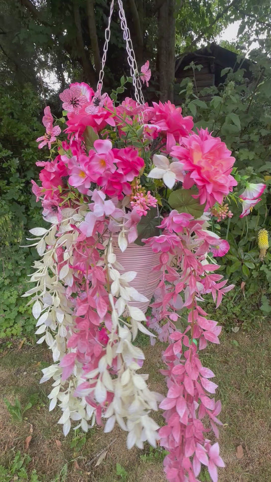 “Barbie” Pink Hanging Basket ( yes even the basket is pink!)